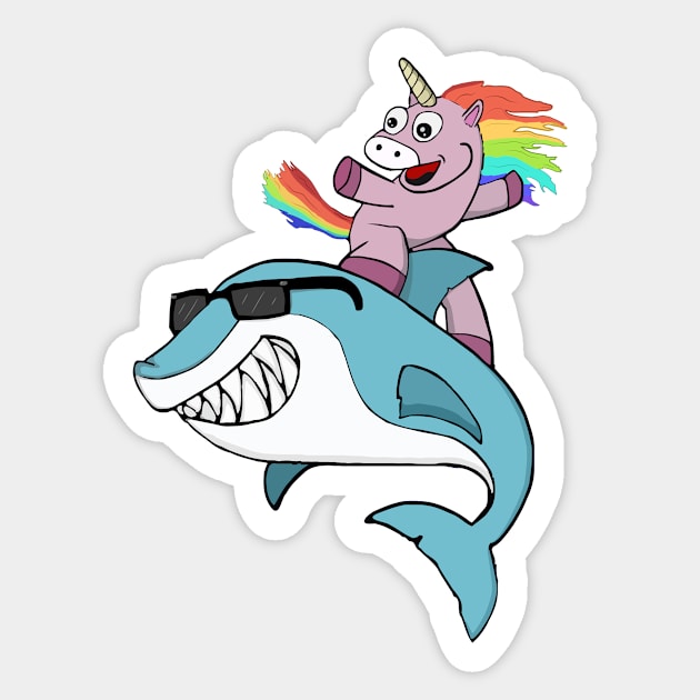 Surfing Unicorn Sticker by WingnutP